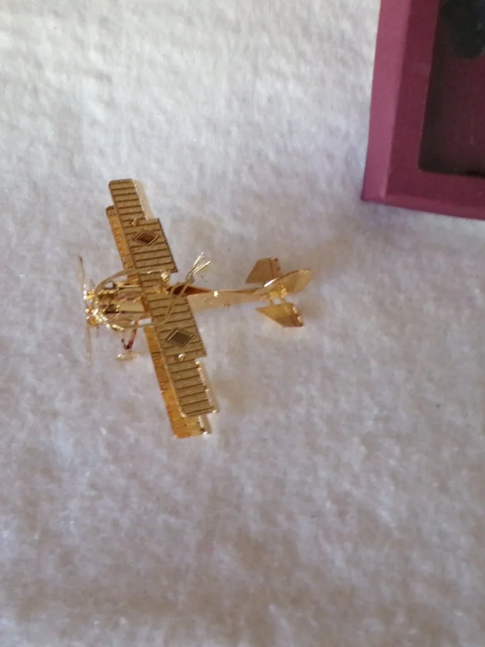 Baldwin Brass Biplane Plane 24KT Gold Finished Brass